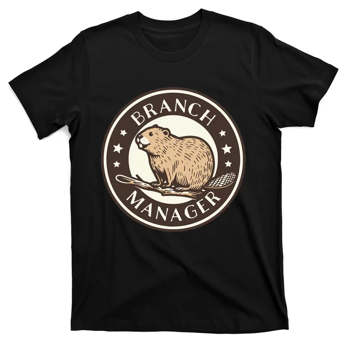 Funny Beaver Branch Manager Pun T-Shirt