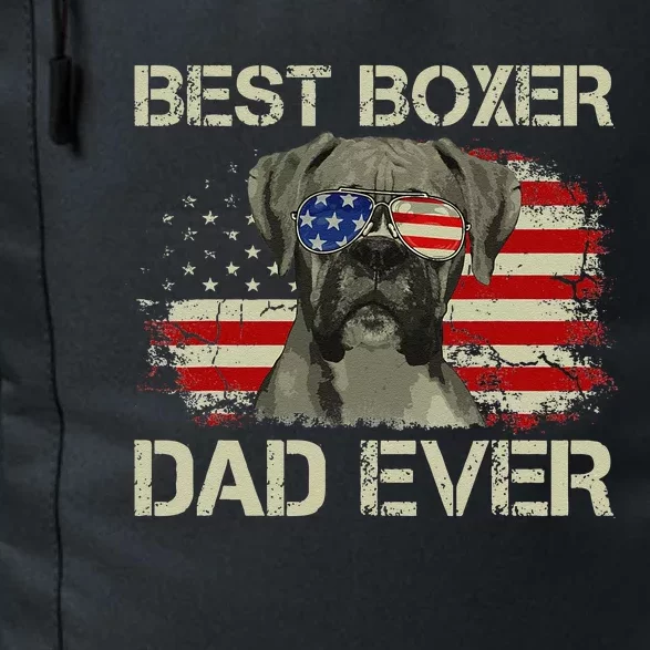 Funny Best Boxer Dad Ever Dog Lover American Flag Gift Daily Commute Backpack