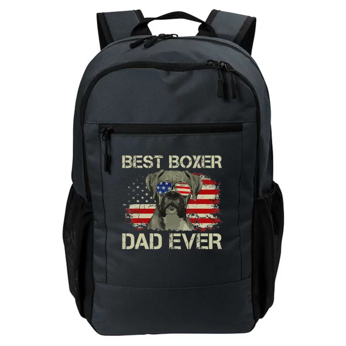 Funny Best Boxer Dad Ever Dog Lover American Flag Gift Daily Commute Backpack