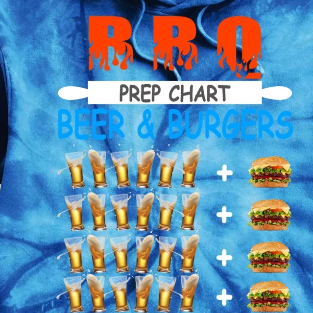 Funny Bbq Beer To Burger Ratio Conversion Prep Chart 6 To 1 Cool Gift Tie Dye Hoodie