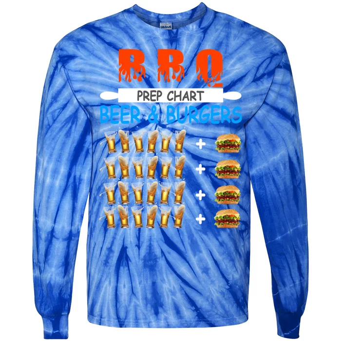 Funny Bbq Beer To Burger Ratio Conversion Prep Chart 6 To 1 Cool Gift Tie-Dye Long Sleeve Shirt