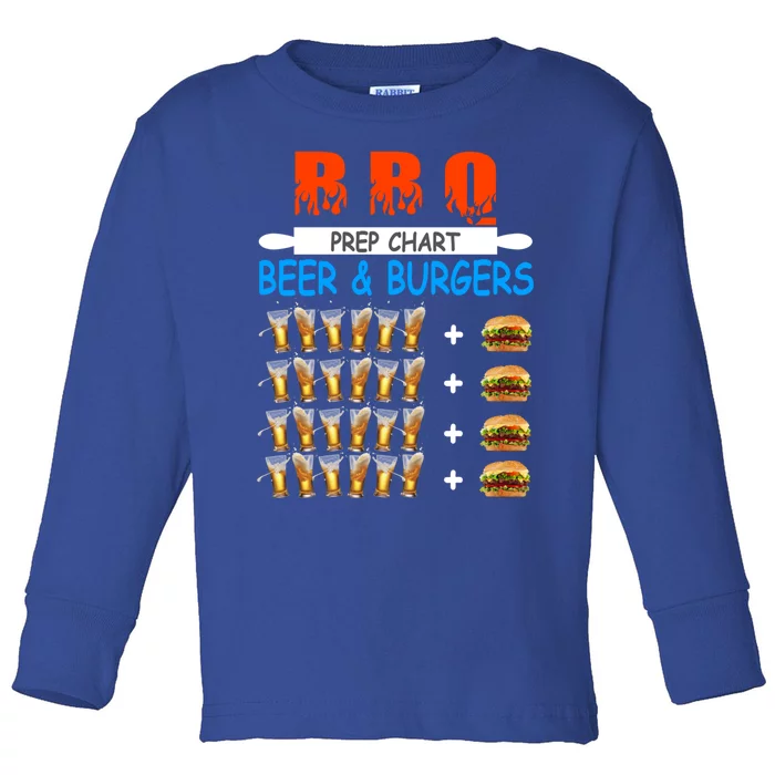 Funny Bbq Beer To Burger Ratio Conversion Prep Chart 6 To 1 Cool Gift Toddler Long Sleeve Shirt