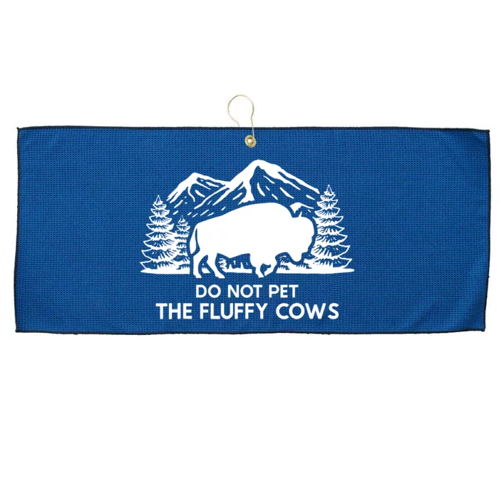 Funny Buffalo Bison Do Not Pet The Fluffy Cow Large Microfiber Waffle Golf Towel