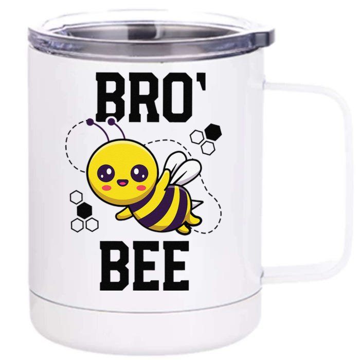 Family Bee Brother Bro Birthday First Bee Day Outfit Front & Back 12oz Stainless Steel Tumbler Cup