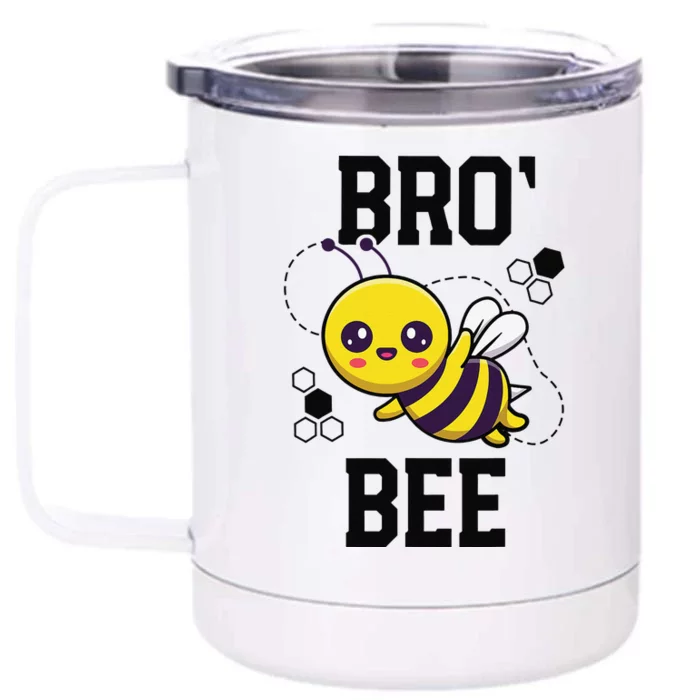 Family Bee Brother Bro Birthday First Bee Day Outfit Front & Back 12oz Stainless Steel Tumbler Cup