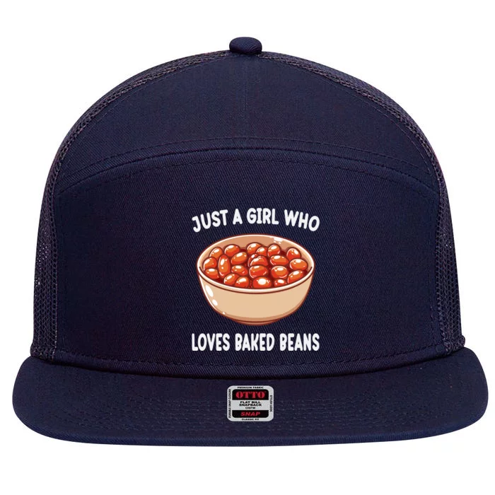 Funny Baked Beans Lovers Gift 7 Panel Mesh Trucker Snapback Hat