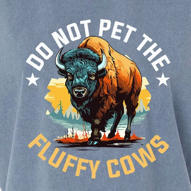 Funny Buffalo Bison Do Not Pet The Fluffy Cows Garment-Dyed Women's Muscle Tee