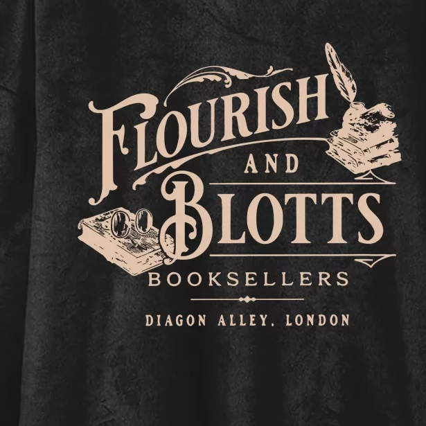 Flourish Blotts Bookish Hp Wizard Hooded Wearable Blanket