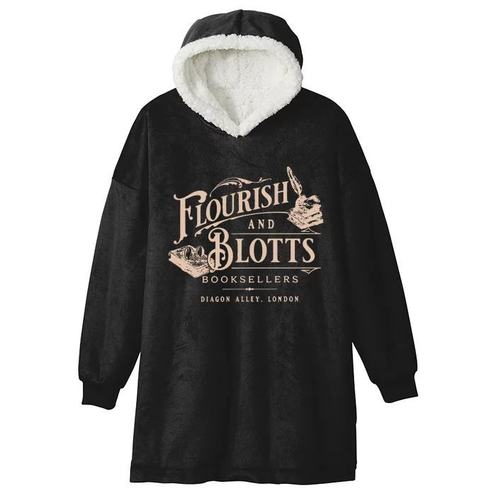 Flourish Blotts Bookish Hp Wizard Hooded Wearable Blanket