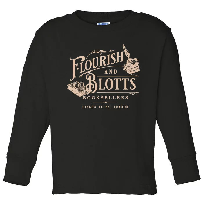 Flourish Blotts Bookish Hp Wizard Toddler Long Sleeve Shirt