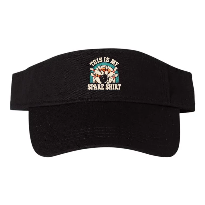 Funny Bowling Bowler Retro This Is My Spare Valucap Bio-Washed Visor