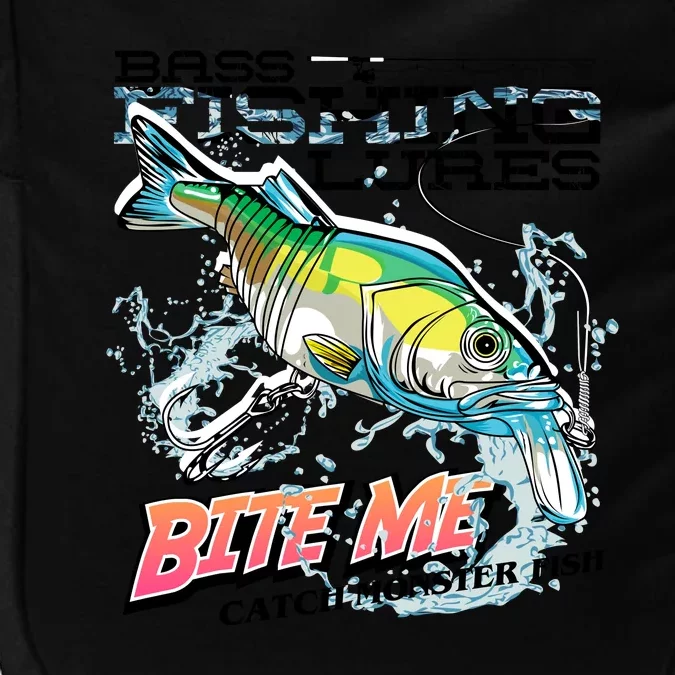 Funny Bass Bite Me Fishing Lures Impact Tech Backpack