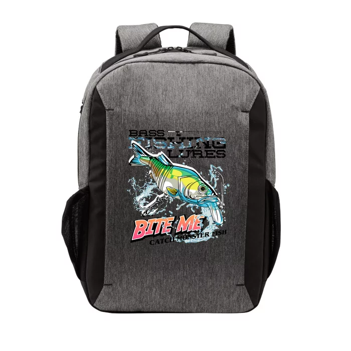 Funny Bass Bite Me Fishing Lures Vector Backpack