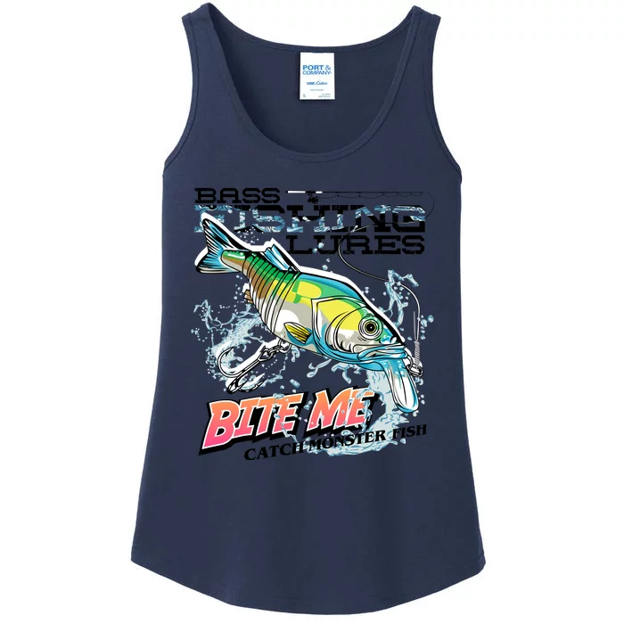 Funny Bass Bite Me Fishing Lures Ladies Essential Tank