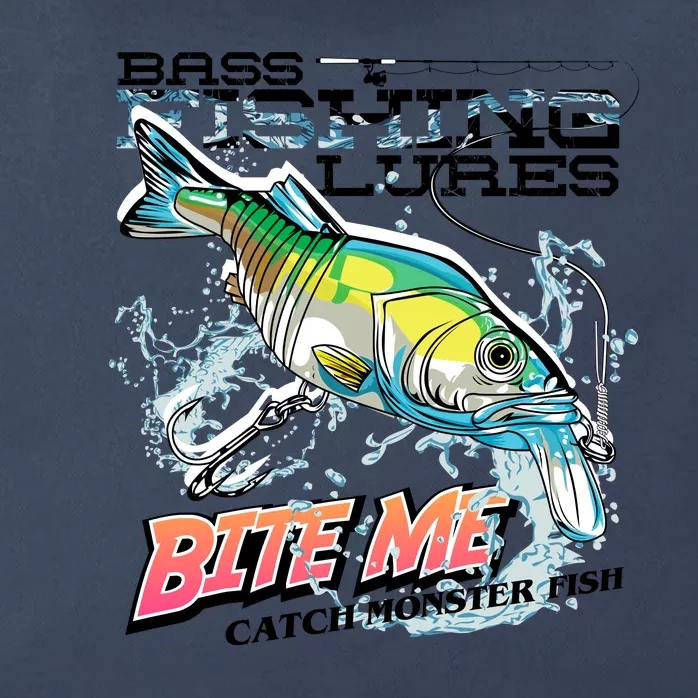 Funny Bass Bite Me Fishing Lures Zip Tote Bag