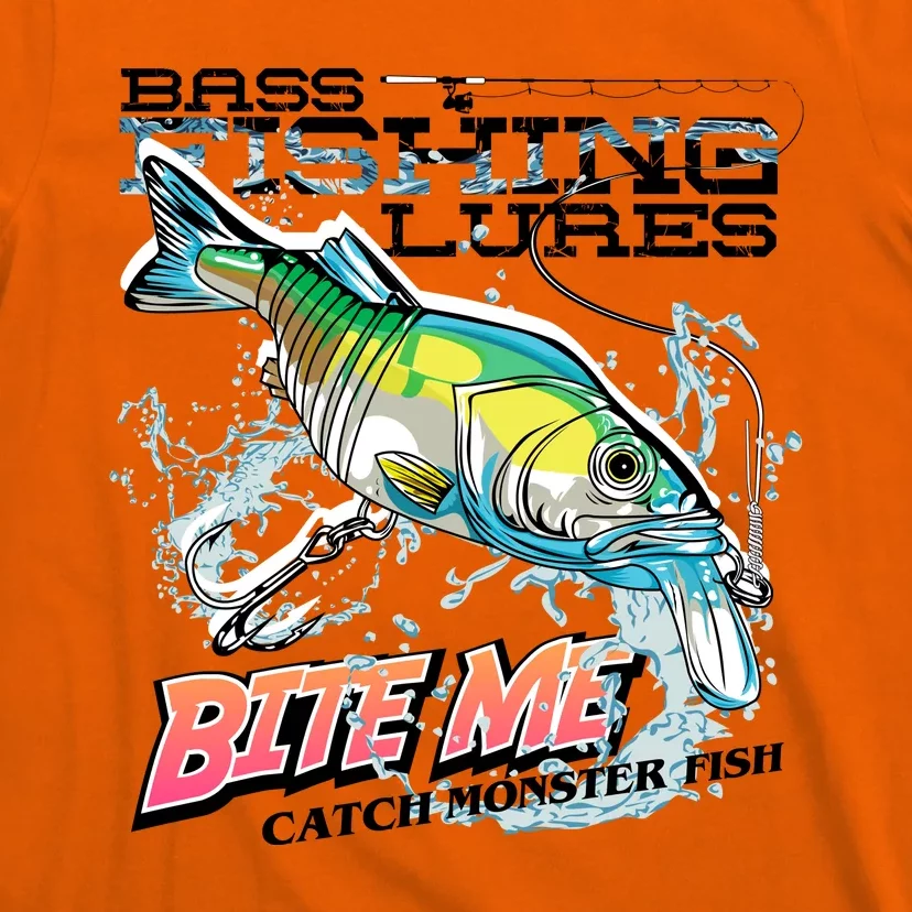 Funny Bass Bite Me Fishing Lures T-Shirt