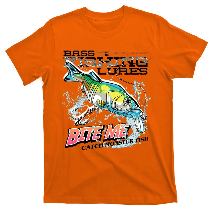 Funny Bass Bite Me Fishing Lures T-Shirt