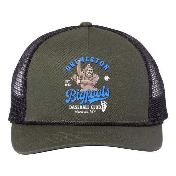 Funny Bigfoot Baseball Retro Minor League Baseball Team Retro Rope Trucker Hat Cap