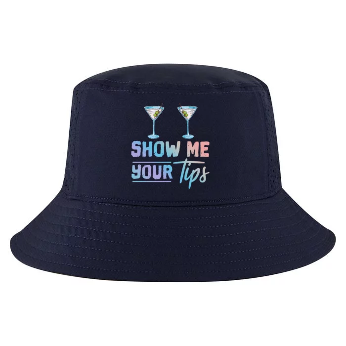 Funny Bartending Barkeeper Show Me Your Tips Waitress Gift Cool Comfort Performance Bucket Hat