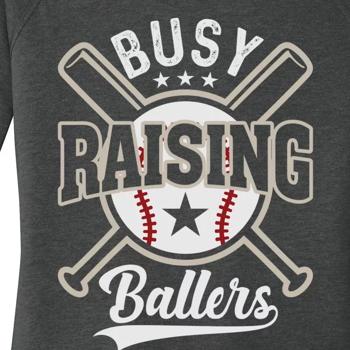 Funny Baseball - Busy Raising Ballers Women's Perfect Tri Tunic Long Sleeve Shirt