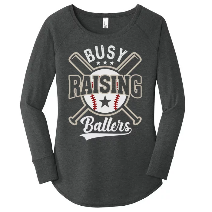 Funny Baseball - Busy Raising Ballers Women's Perfect Tri Tunic Long Sleeve Shirt