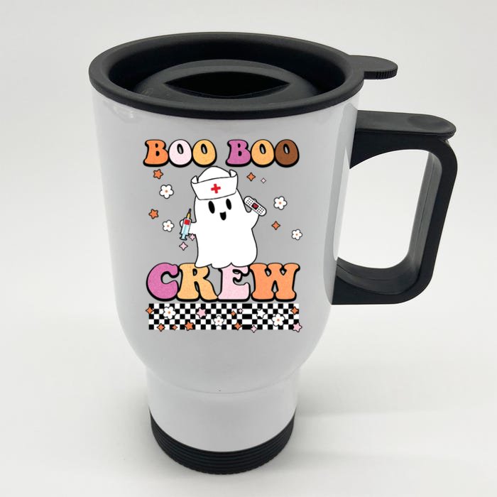 Funny Boo Boo Crew Halloween Nurse Squad Retro Gift Front & Back Stainless Steel Travel Mug