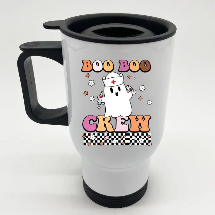 Funny Boo Boo Crew Halloween Nurse Squad Retro Gift Front & Back Stainless Steel Travel Mug