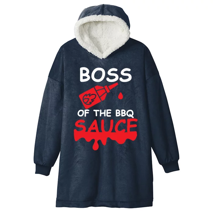 Funny Bbq Boss Of The Bbq Sauce Barbecue Grill Grilling Gift Hooded Wearable Blanket