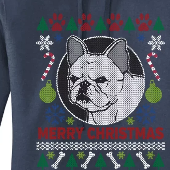 French Bulldog Breed Ugly Christmas Style Funny Gift Women's Pullover Hoodie