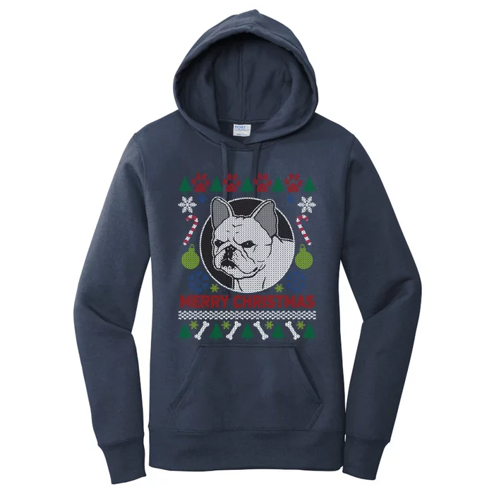 French Bulldog Breed Ugly Christmas Style Funny Gift Women's Pullover Hoodie