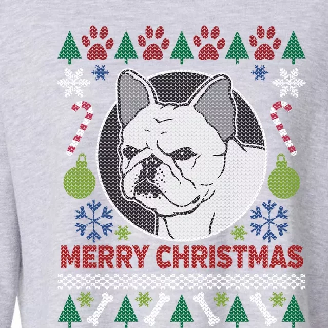 French Bulldog Breed Ugly Christmas Style Funny Gift Cropped Pullover Crew