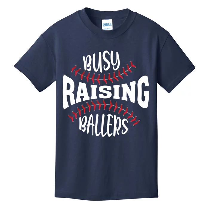 Funny Baseball - Busy Raising Ballers Kids T-Shirt