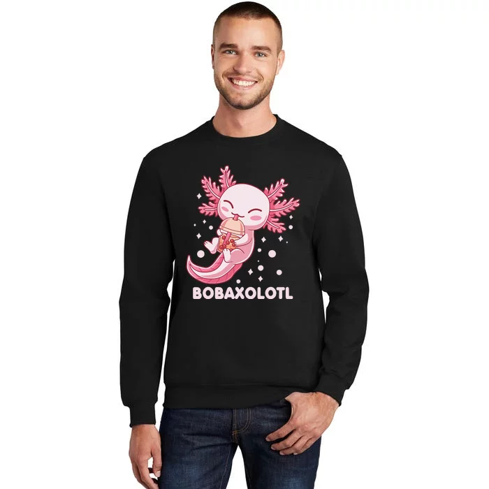 Funny Bobaxolotl Boba Tea Bubble Milk Kawaii Axolotl Anime Tall Sweatshirt