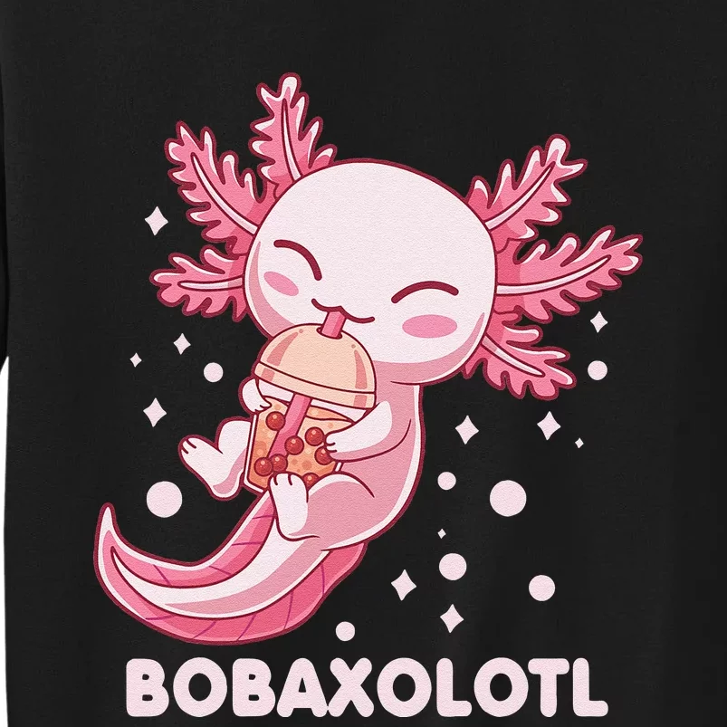 Funny Bobaxolotl Boba Tea Bubble Milk Kawaii Axolotl Anime Tall Sweatshirt