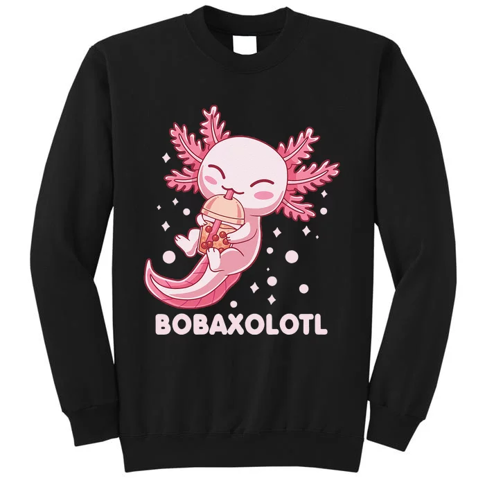 Funny Bobaxolotl Boba Tea Bubble Milk Kawaii Axolotl Anime Tall Sweatshirt