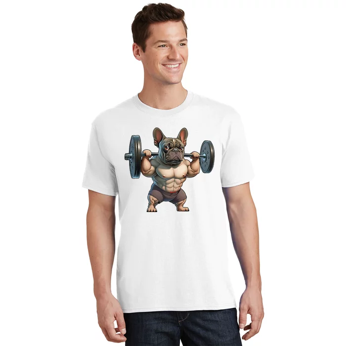 French Bulldog Bodybuilding Gym Frenchie Weightlifter T-Shirt