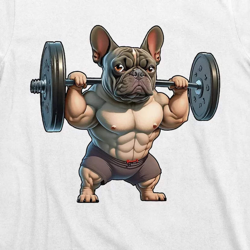 French Bulldog Bodybuilding Gym Frenchie Weightlifter T-Shirt