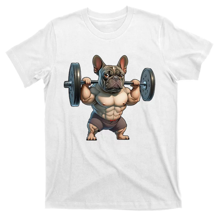 French Bulldog Bodybuilding Gym Frenchie Weightlifter T-Shirt