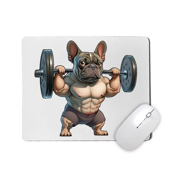 French Bulldog Bodybuilding Gym Frenchie Weightlifter Mousepad