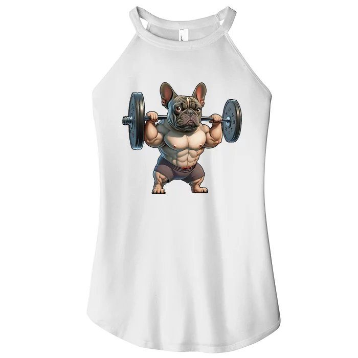 French Bulldog Bodybuilding Gym Frenchie Weightlifter Women’s Perfect Tri Rocker Tank