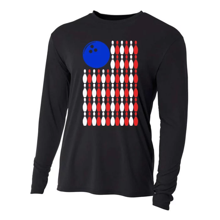 Funny Bowling Bowling Alley Gift Idea Retro Bowler Cooling Performance Long Sleeve Crew