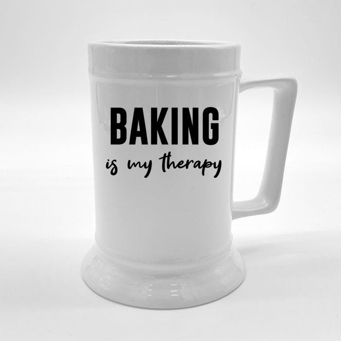 Funny Baking Baker Cookie Baking Is My Therapy Gift Front & Back Beer Stein