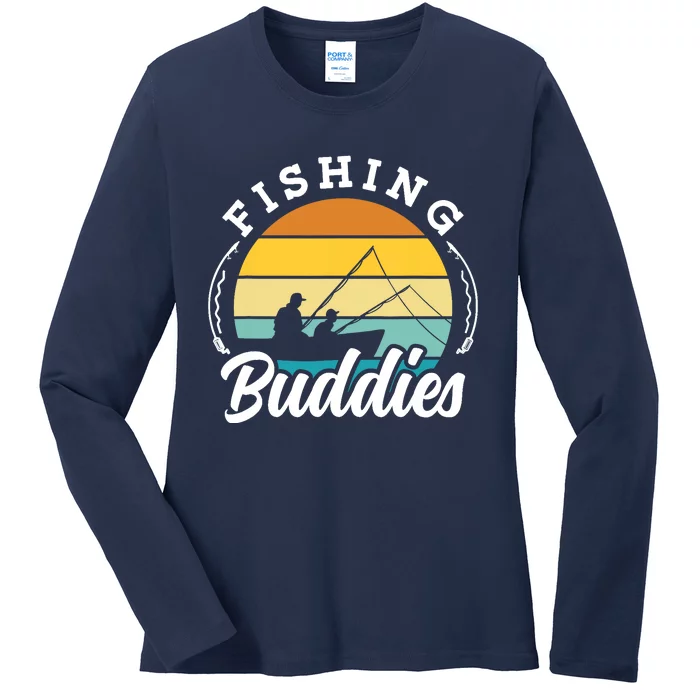 Fishing Buddies Buddy Fisher Fisherman Ladies Long Sleeve Shirt