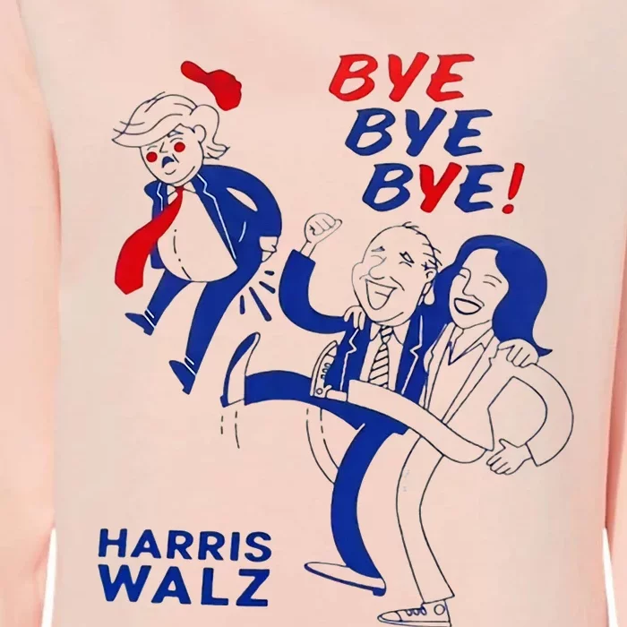 Funny Bye Bye Trump Harris Walz 2024 Vote Blue Womens California Wash Sweatshirt