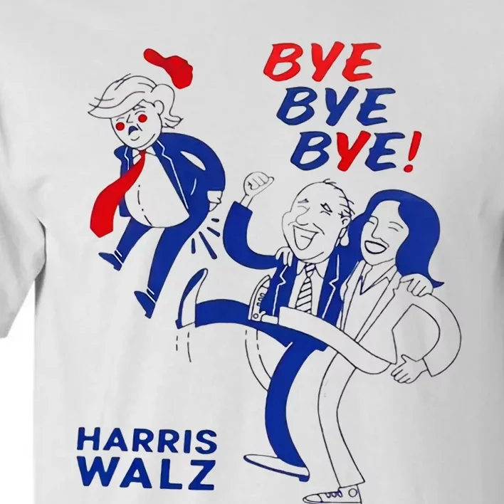 Funny Bye Bye Trump Harris Walz 2024 Vote Blue Tall T-Shirt