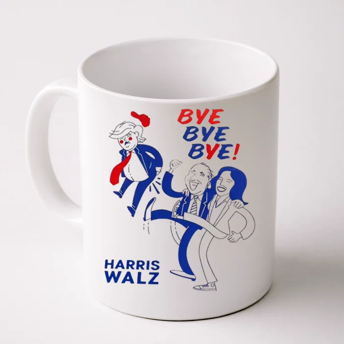 Funny Bye Bye Trump Harris Walz 2024 Vote Blue Front & Back Coffee Mug