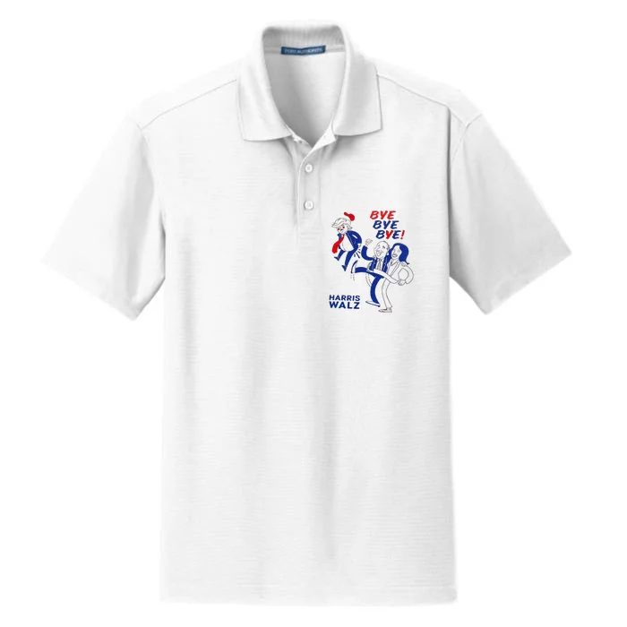 Funny Bye Bye Trump Harris Walz 2024 Vote Blue Dry Zone Grid Performance Polo