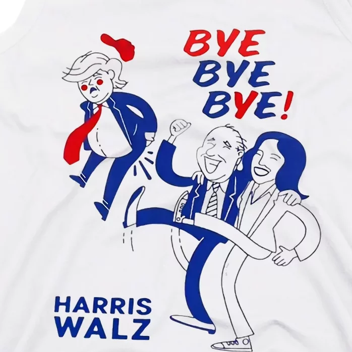 Funny Bye Bye Trump Harris Walz 2024 Vote Blue Tank Top