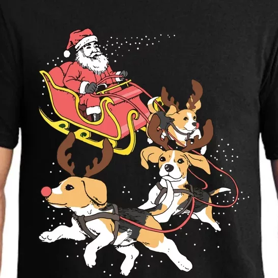 Funny Beagle Christmas Tee For Cute Dog Lovers Pajama Set