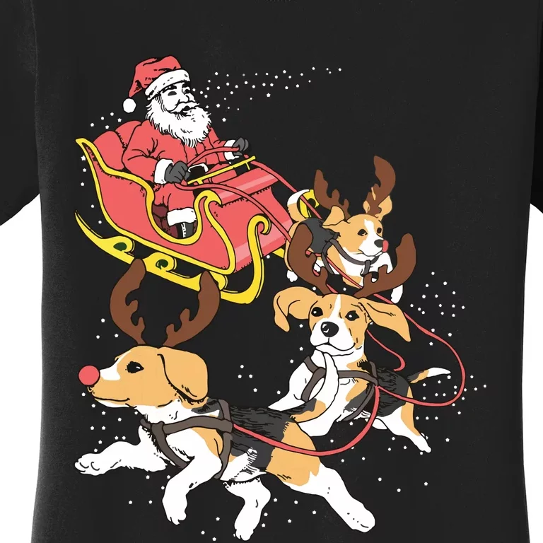 Funny Beagle Christmas Tee For Cute Dog Lovers Women's T-Shirt